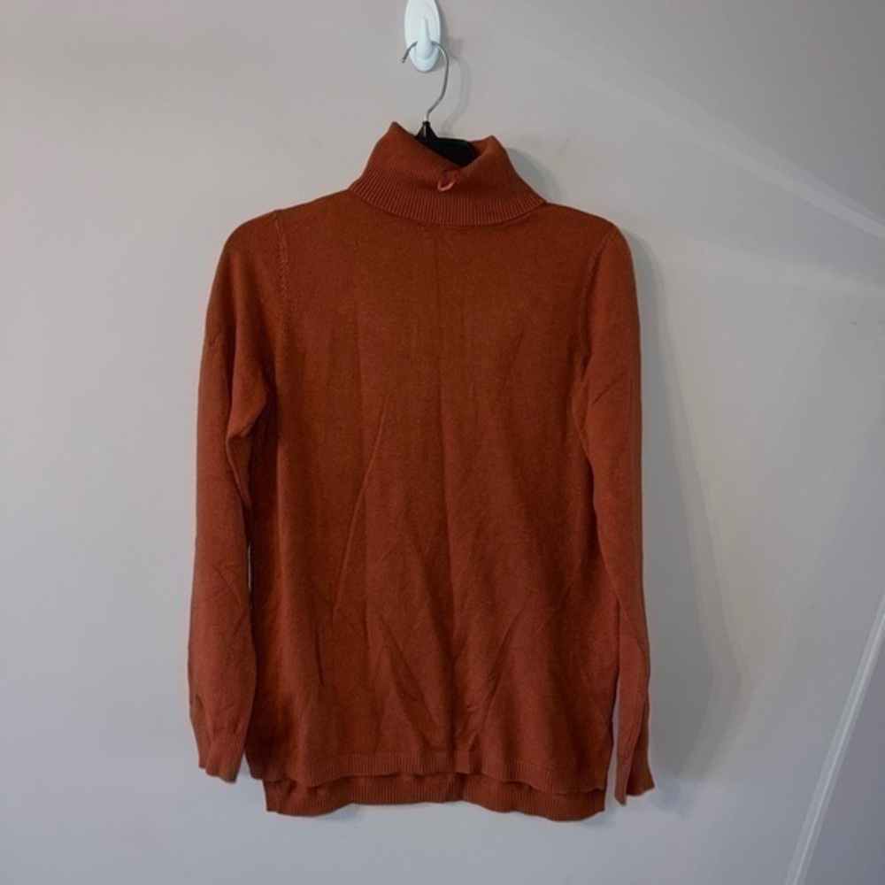 Burnt Orange Turtleneck Sweater Cyrus Medium